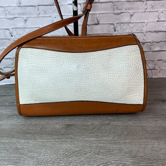 Vintage  Dooney and Bourke Pebbled Off White Leather Satchel Made in USA - Picture 4 of 8
